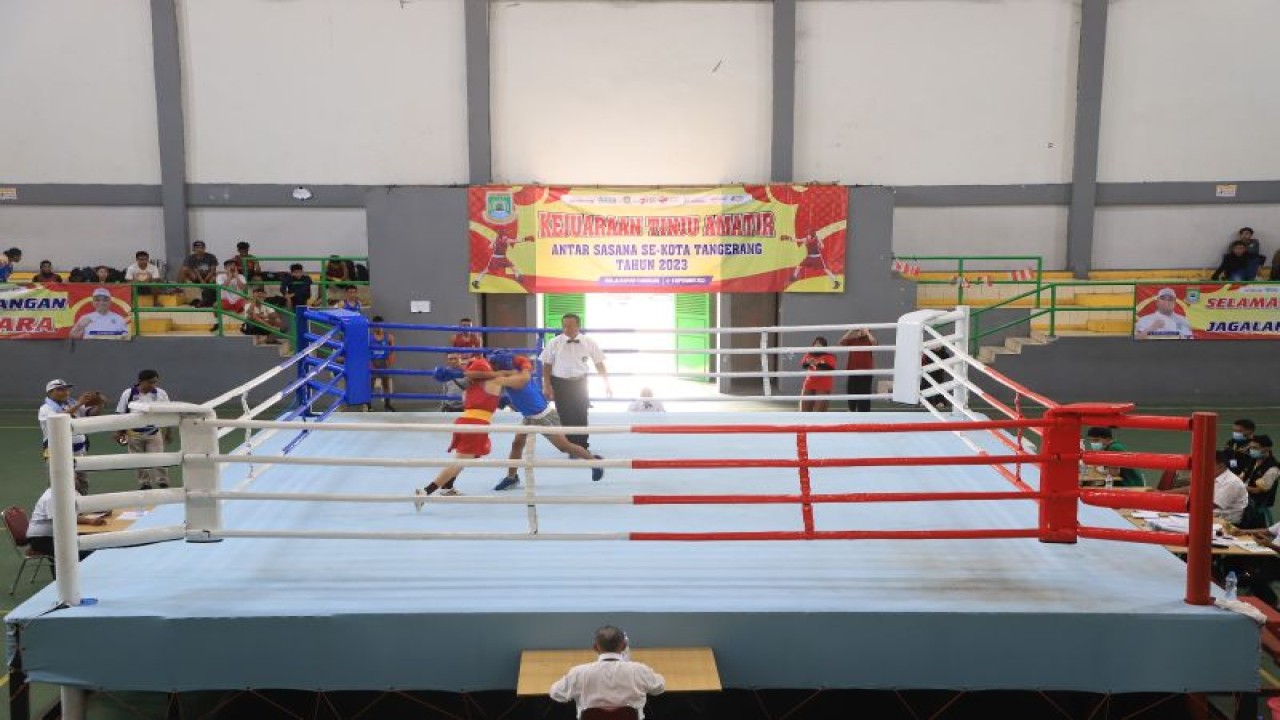 Pertandingan kejuaraan tinju amatir antarsasana di GOR Jatiuwung mulai tanggal 5-6 September 2023. HO/Dispora
