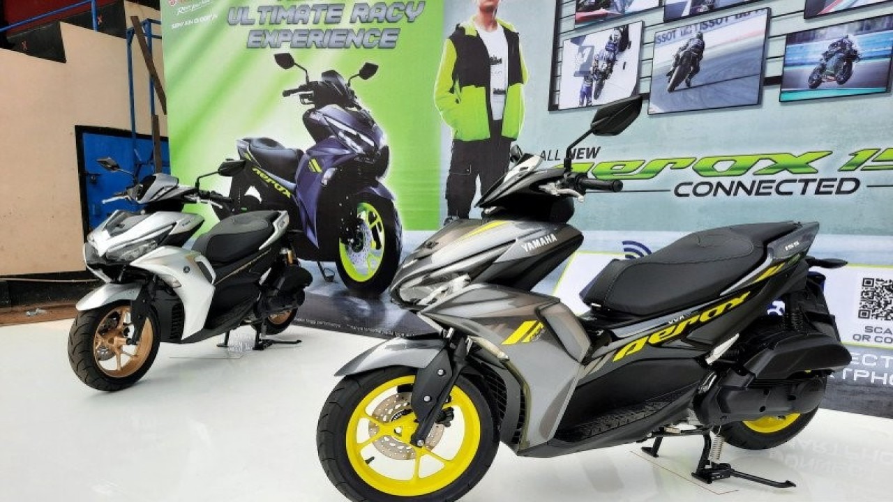 Yamaha All New Aerox 155 Connected. (ANTARA/Chairul Rohman)