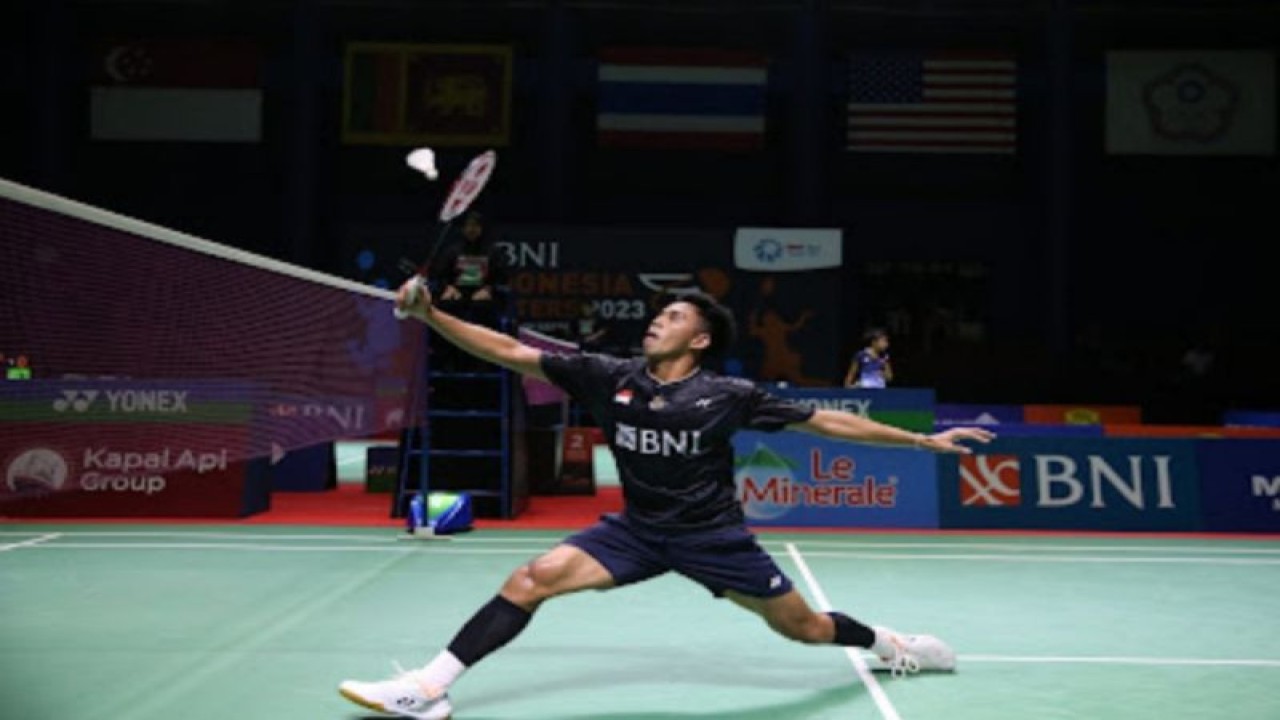 Atlet tunggal putra Indonesia Yohanes Saut Marcellyno saat berlaga di turnamen bulutangkis BNI Indonesia Masters 2023 di Sumatera Utara (ANTARA/HO)