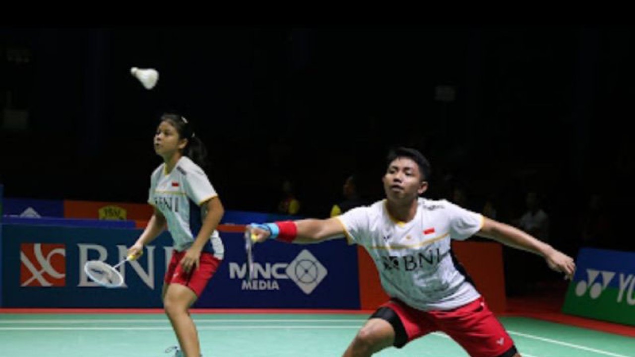 Ganda campuran Indonesia  Zaidan Arrafi Nabawi/Felisha Alberta Nathaniel Pasaribu terhenti di perempatfinal turnamen bulutangkis BNI Indonesia Masters 2023. (ANTARA/Juraidi)