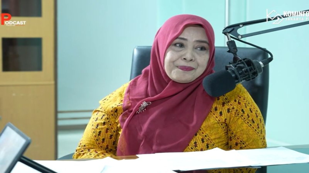 Tangkapan layar Plt Sekretaris Komisi Penanggulangan Aids (KPA) Kota Administrasi Jakarta Pusat Asdirwati Ali berbicara di Jpodcast Episode 66, Jakarta, Selasa (17/10/2023). ANTARA/Nadia Putri Rahmani