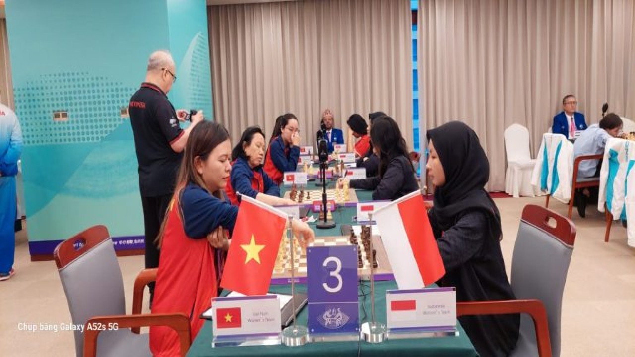 Tim Catur Putri Indonesia saat bertanding melawan Vietnam/Foto: asianchesscom 