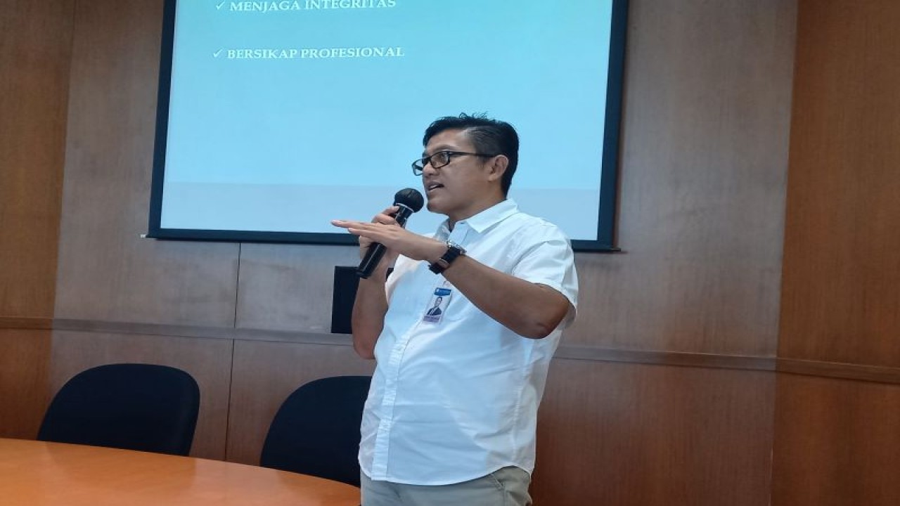 Kepala BI Sulut Andry Prasmuko, saat memberikan arahan dalam Media Gathering BI Sulut, di Jakarta, Rqbu (18/10/2023). ANTARA/Nancy L Tigauw.