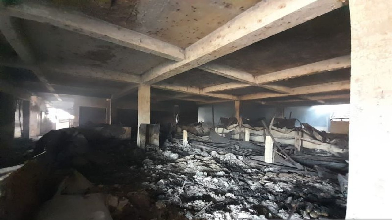 Lokasi kebakaran di Pasar Leuwiliang, Kabupaten Bogor, Jawa Barat, Kamis (28/9/2023). (ANTARA/HO-Humas Pemkab Bogor)