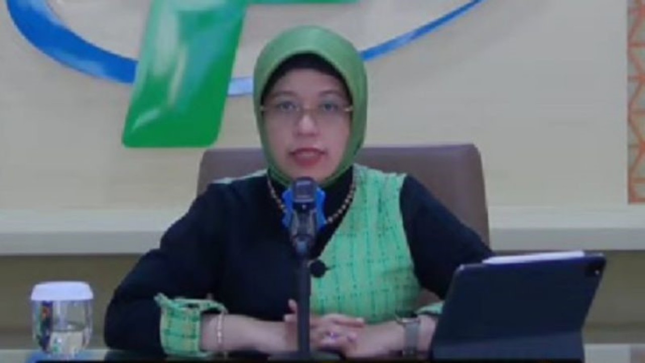 Tangkapan layar Pelaksana Tugas Kepala BPS Amalia Adininggar Widyasanti memberikan keterangan dalam konferensi pers di Jakarta, Senin (10/2/2023). (ANTARA/Aloysius Lewokeda)