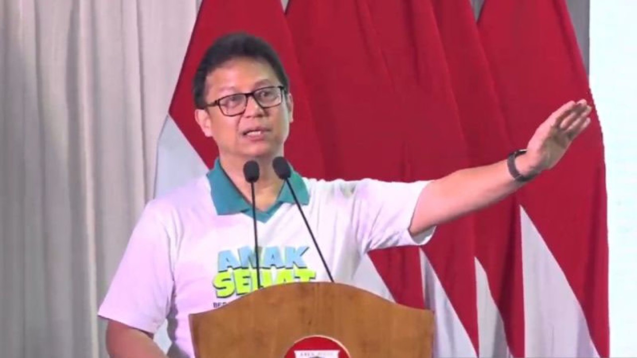 Tangkapan layar Menteri Kesehatan (Menkes) RI Budi Gunadi Sadikin, dalam peluncuran Gerakan Anak Sehat yang diikuti secara daring di Jakarta, Selasa (31/10/2023). (ANTARA/Sean Muhamad)