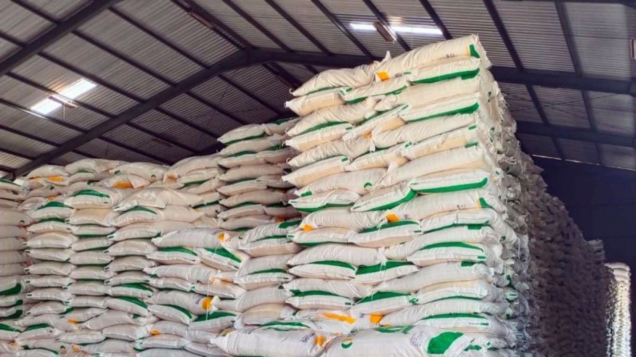 Dokumentasi - Kondisi stok beras di gudang Bulog Kartasura Sukoharjo, jateng, Kamis (14/9/2023). (ANTARA/Bambang Dwi Marwoto)