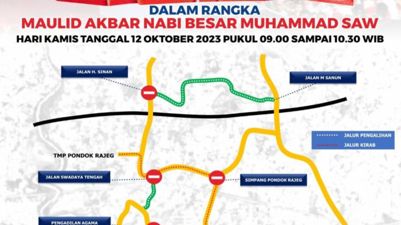 Rute rekayasa lalin di sekitaran Pondok Rajeg, Cibinong, Kabupaten Bogor, Jawa Barat, pada Kamis (12/10/2023) pagi. (ANTARA/HO-Humas Polres Bogor)