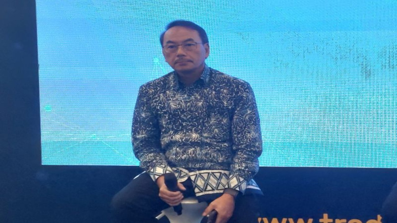 Direktur Jenderal Pengembangan Ekspor Nasional Kementerian Perdagangan Didi Sumedi dalam acara Trade Expo Indonesia ke-38 yang diselenggarakan di Tangerang, Banten pada Jumat (20/10/2023). (ANTARA/Adimas Raditya)