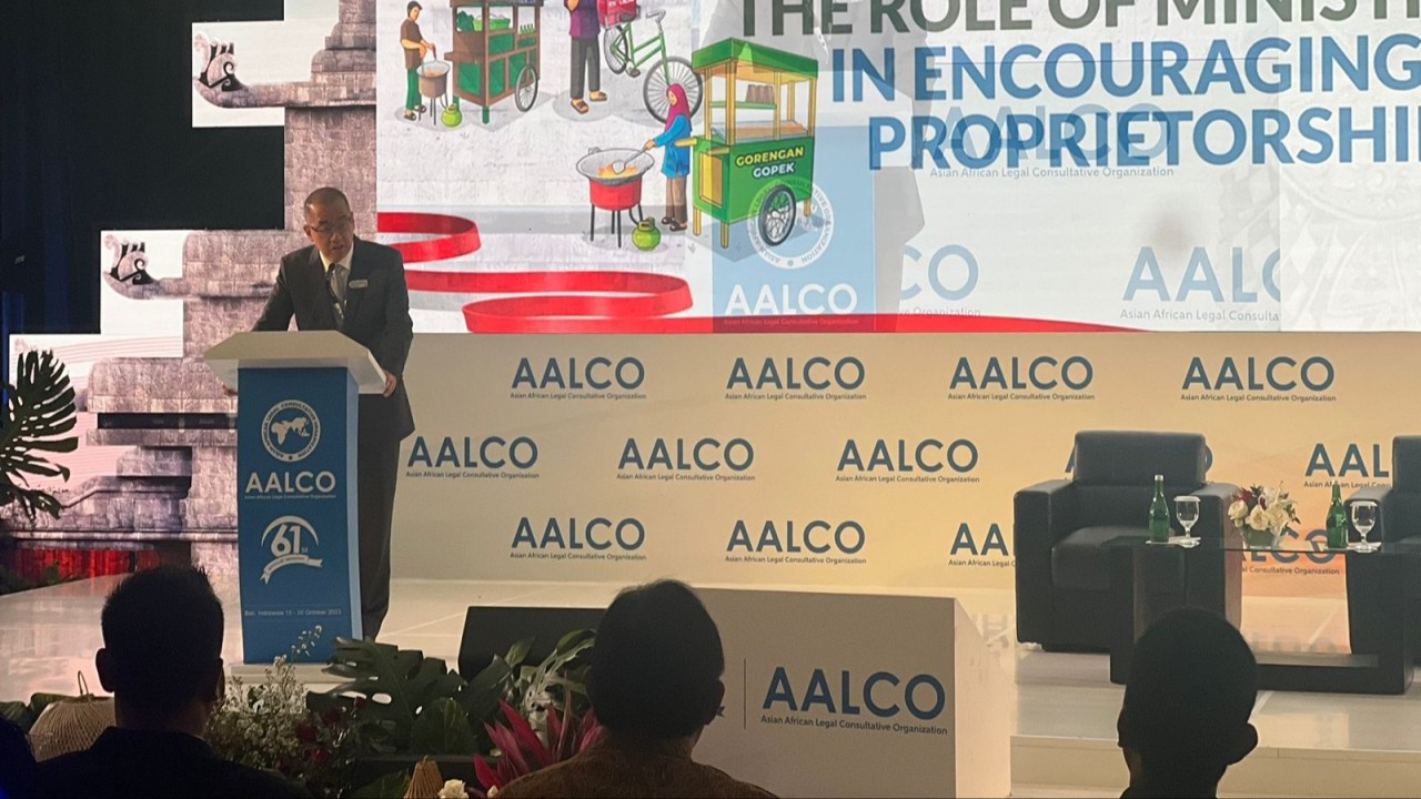 Dirjen AHU Cahyo Rahadian dalam side event di Asian-African Collaboration on Climate Change 2023.