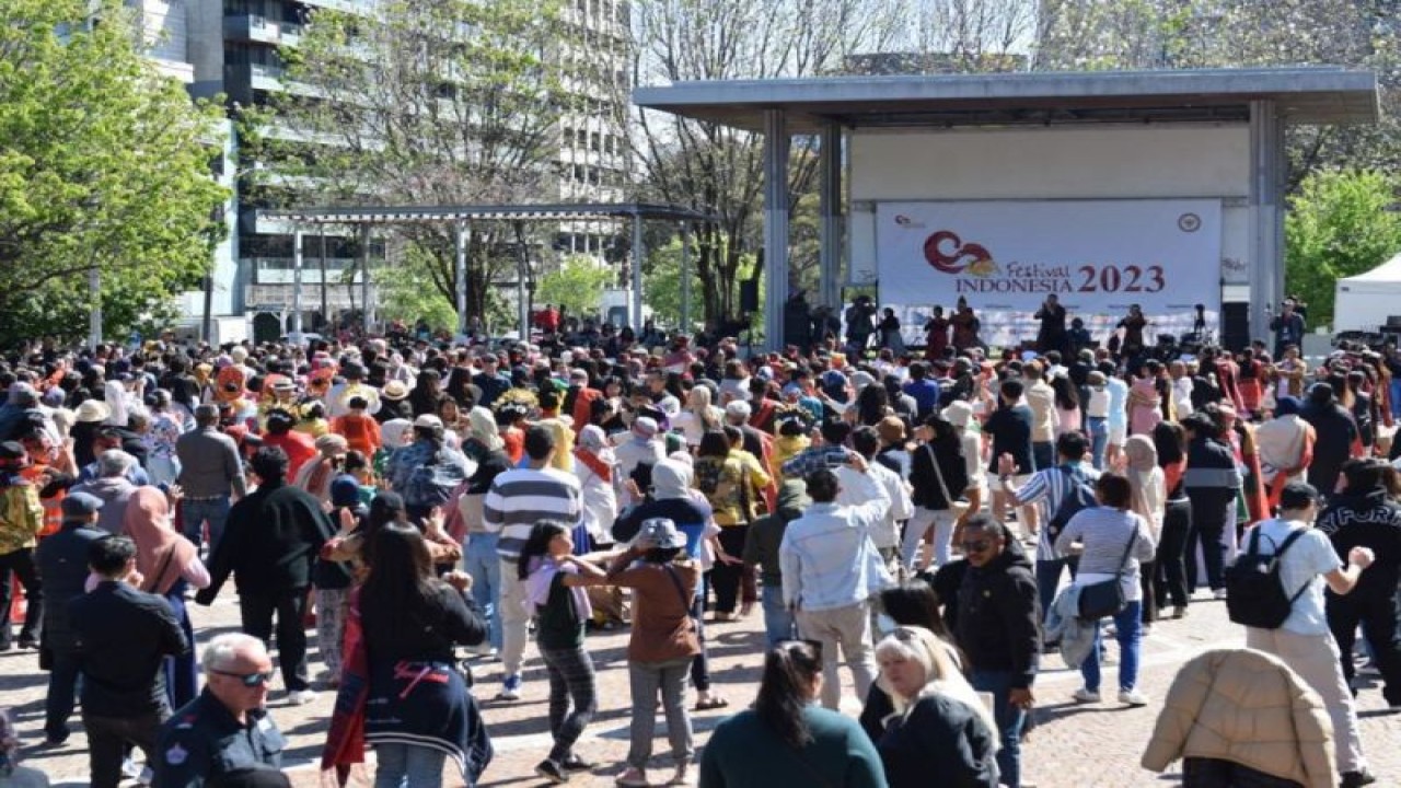 Festival Indonesia 2023 yang digelar KJRI Melbourne di Victoria, Australia pada Minggu (8/10/2023).  (ANTARA/HO-KJRI Melbourne)