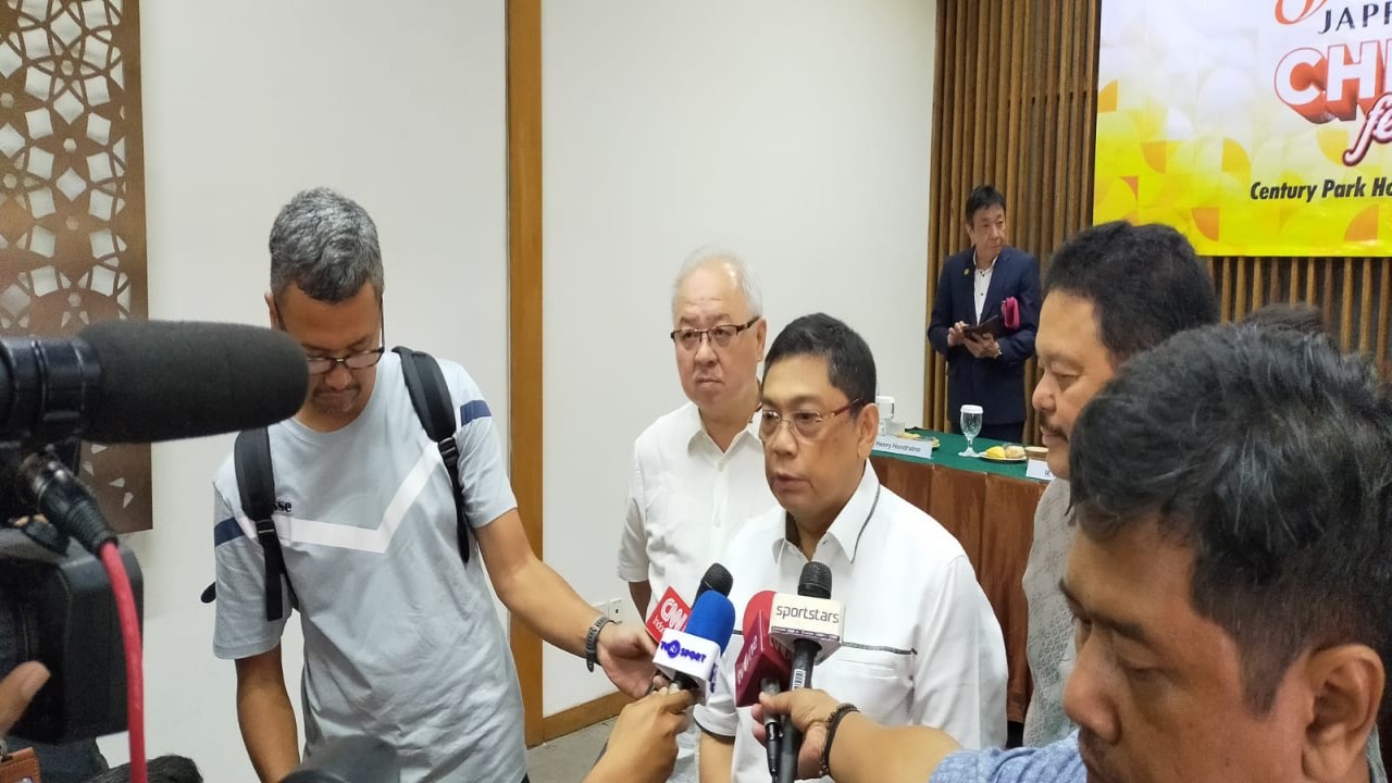 Ketua Umum PB Percasi GM Utut Adianto saat memberikan keterangan pers