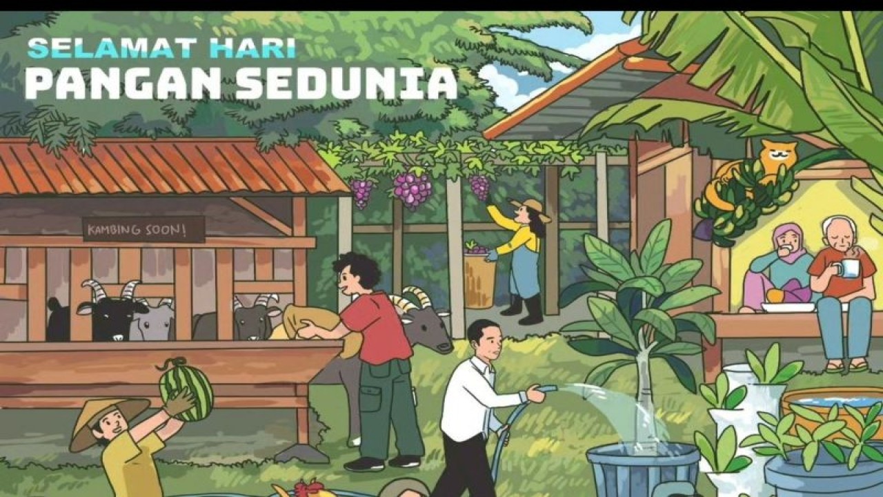 Ilustrasi gambar ucapan Hari Pangan Sedunia yang diunggah melalui instagram resmi Presiden Joko Widodo pada Kamis (16/10/2023). ANTARA/Instagram/jokowi