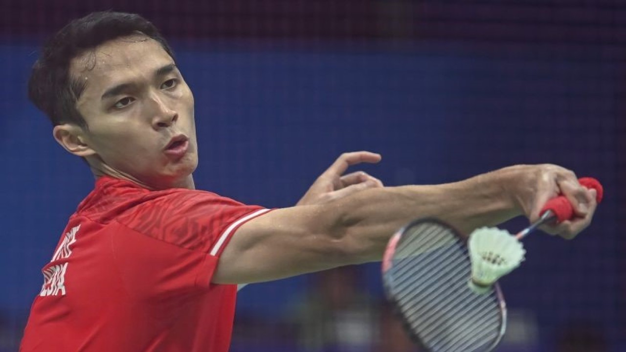 Jonatan Christie. ANTARA FOTO/M Risyal Hidayat/Spt.