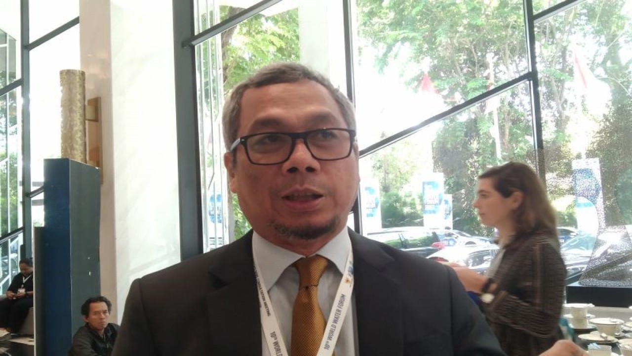 DIrjen Informasi dan Komunikasi Publik Kementerian Kominfo Usman Kansong di sela-sela pertemuan konsultasi jelang WWF ke-10 di Jimbaran, Kabupaten Badung, Bali, Kamis (12/10/2023). (ANTARA/Dewa Ketut Sudiarta Wiguna)