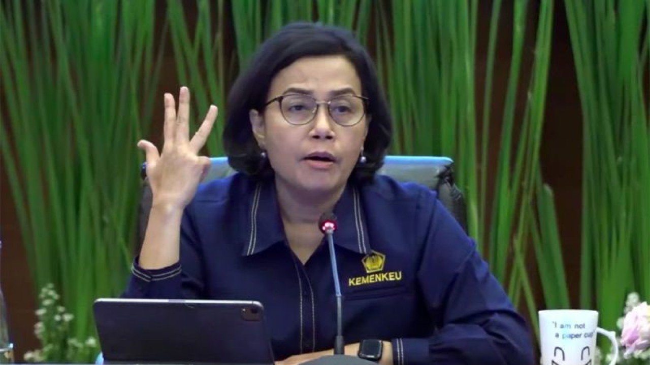 Tangkapan layar - Menteri Keuangan Sri Mulyani Indrawati dalam konferensi pers APBN KiTa edisi Oktober 2023, Jakarta, Rabu (25/10/2023). ANTARA/M. Baqir Idrus Alatas/am.