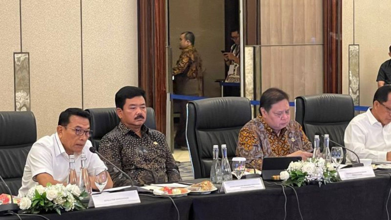 Kepala Staf Kepresidenan Moeldoko menghadiri Rapat Kerja Nasional Reforma Agraria yang dilaksanakan di Jakarta, Selasa (31/10/2023). ANTARA/HO-Kantor Staf Presiden