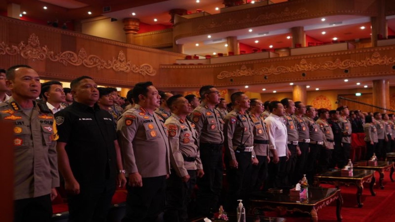 Polri menggelar persiapan Operasi Tribrata Agung dalam rangka mengamankan Konferensi Tingkat Tinggi Forum Negara Pulau dan Kepulauan (Archipelagic and Island States/AIS) 2023 di Bali, Rabu (4/10/2023). ANTARA/HO-DivHumas Polri.