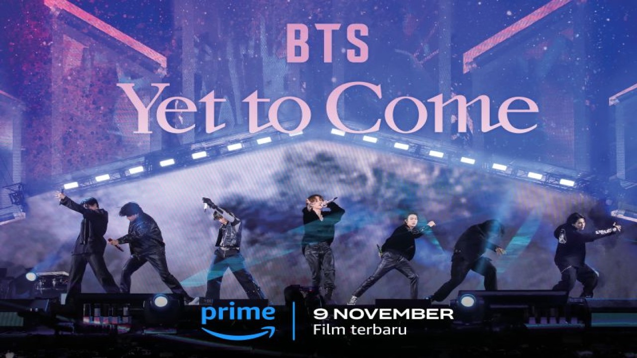 Poster film "BTS: Yet to Come" yang bakal tayang mulai 9 November 2023 di Prime Video (ANTARA/HO-Prime Video)
