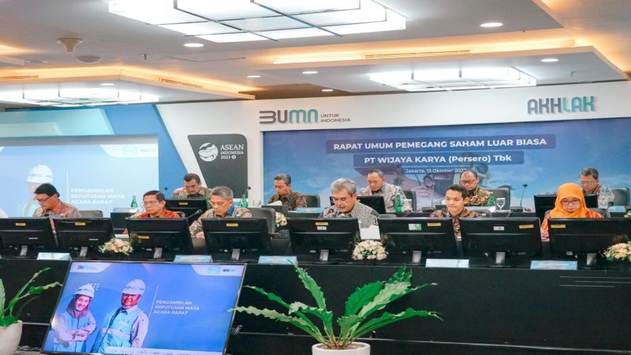 Rapat Umum Pemegang Saham Luar Biasa (RUPSLB) PT WIJAYA KARYA (Persero) Tbk (WIKA) yang digelar Jumat (13/10/2023) di Jakarta. ANTARA/HO-WIKA.