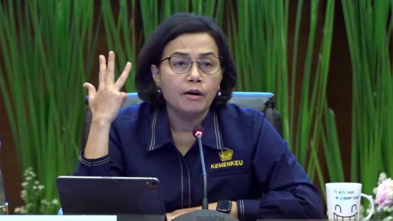 Tangkapan layar - Menteri Keuangan Sri Mulyani Indrawati dalam konferensi pers APBN KiTa edisi Oktober 2023, Jakarta, Rabu (25/10/2023). ANTARA/M. Baqir Idrus Alatas/am.