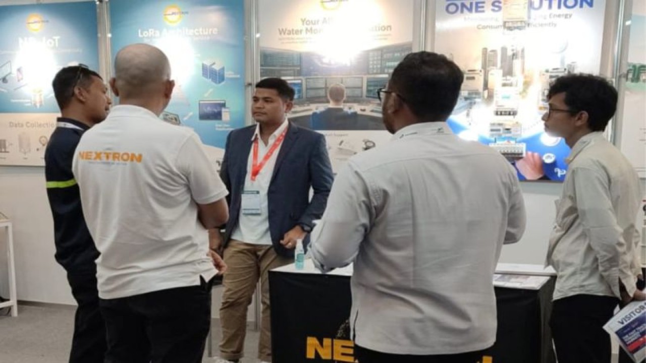 Stan milik PT. Pampas Electric - Nextron Teknologi Indonesia, salah satu peserta yang berada di ajang Trade Expo Indonesia 2023 di ICE BSD, Tangerang, Kamis (19/10/2023). (ANTARA/HO-Nextron)