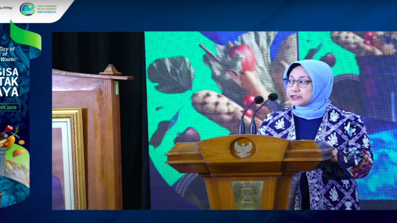 Tangkapan virtual Deputi Bidang Kemaritiman dan Sumber Daya Alam Kementerian Perencanaan Pembangunan Nasional/Badan Perencanaan Pembangunan Nasional Vivi Yulaswati dalam acara “International Day of Awareness of Food Loss and Waste: Tiada Sisa yang Tak Berdaya”, di Gedung Bappenas, Jakarta, Selasa (10/10/2023). ANTARA/M. Baqir Idrus Alatas