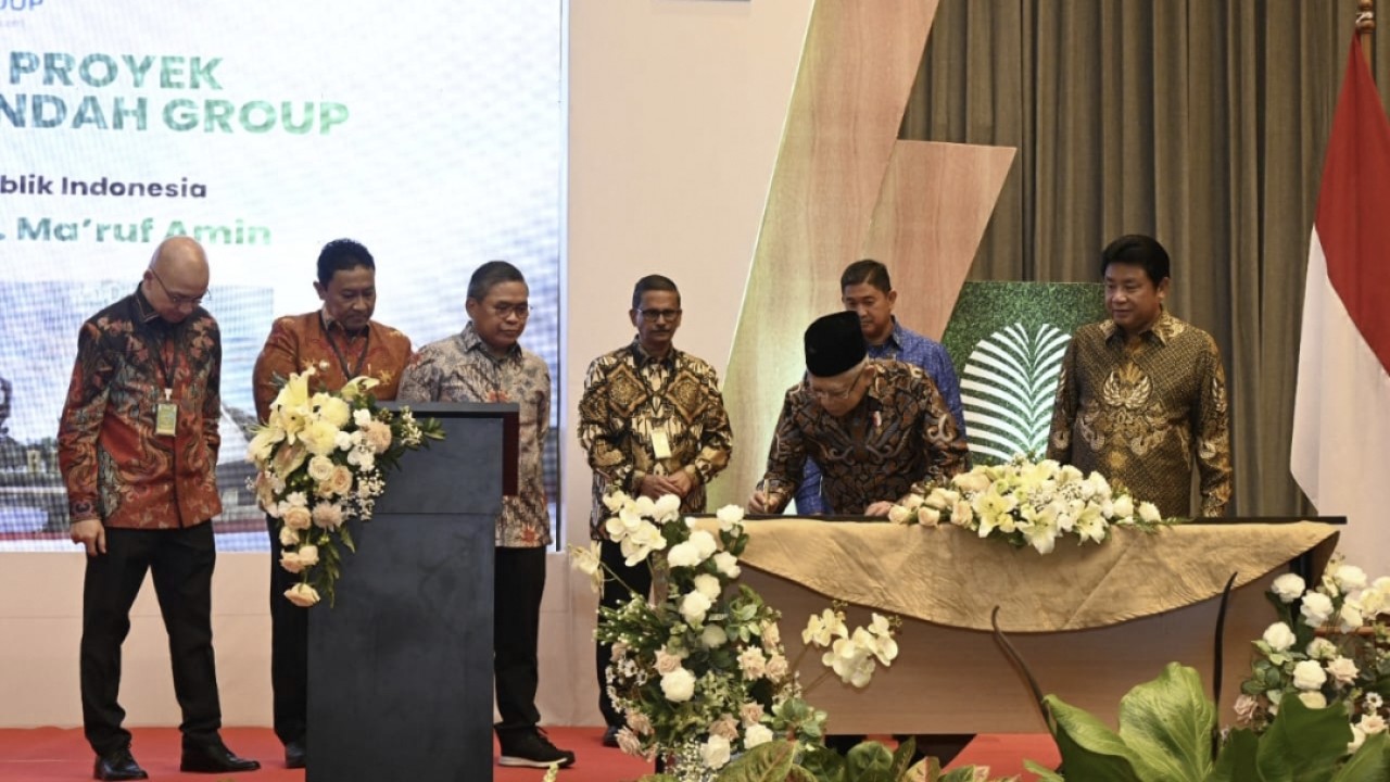 Wakil Presiden (Wapres) K.H. Ma’ruf Amin saat meresmikan proyek milik Citra Borneo Indah (CBI) Group