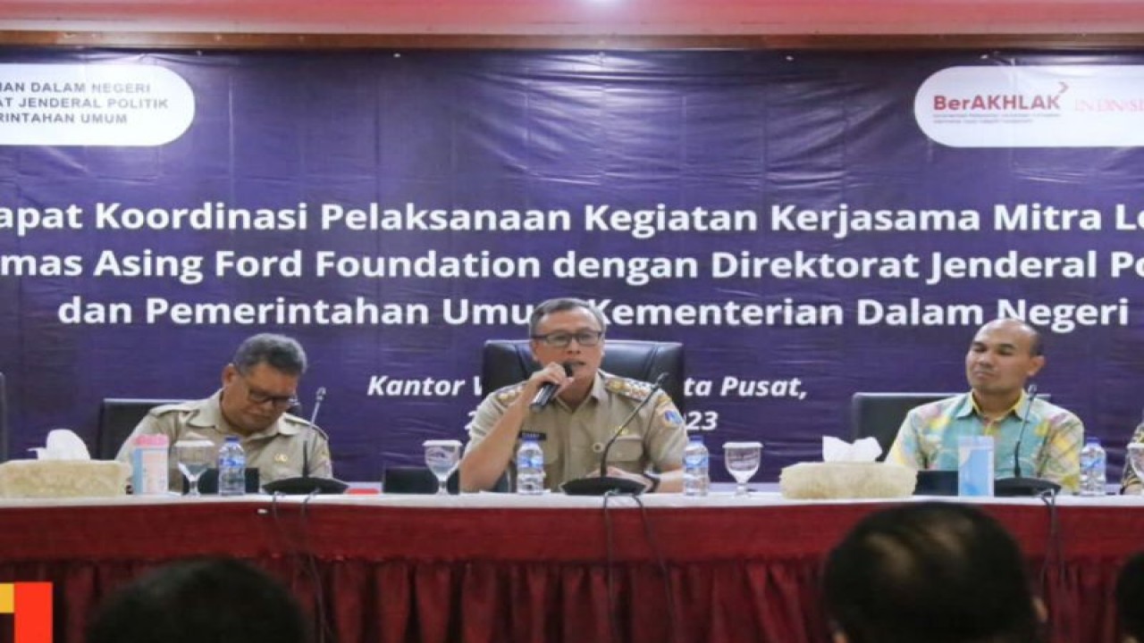 Wali Kota Administrasi Jakarta Pusat Dhany Sukma di Kantor Wali Kota Administrasi Jakarta Pusat, Selasa (28/11/2023). (ANTARA/Ho/Kominfotik Jakarta Pusat)