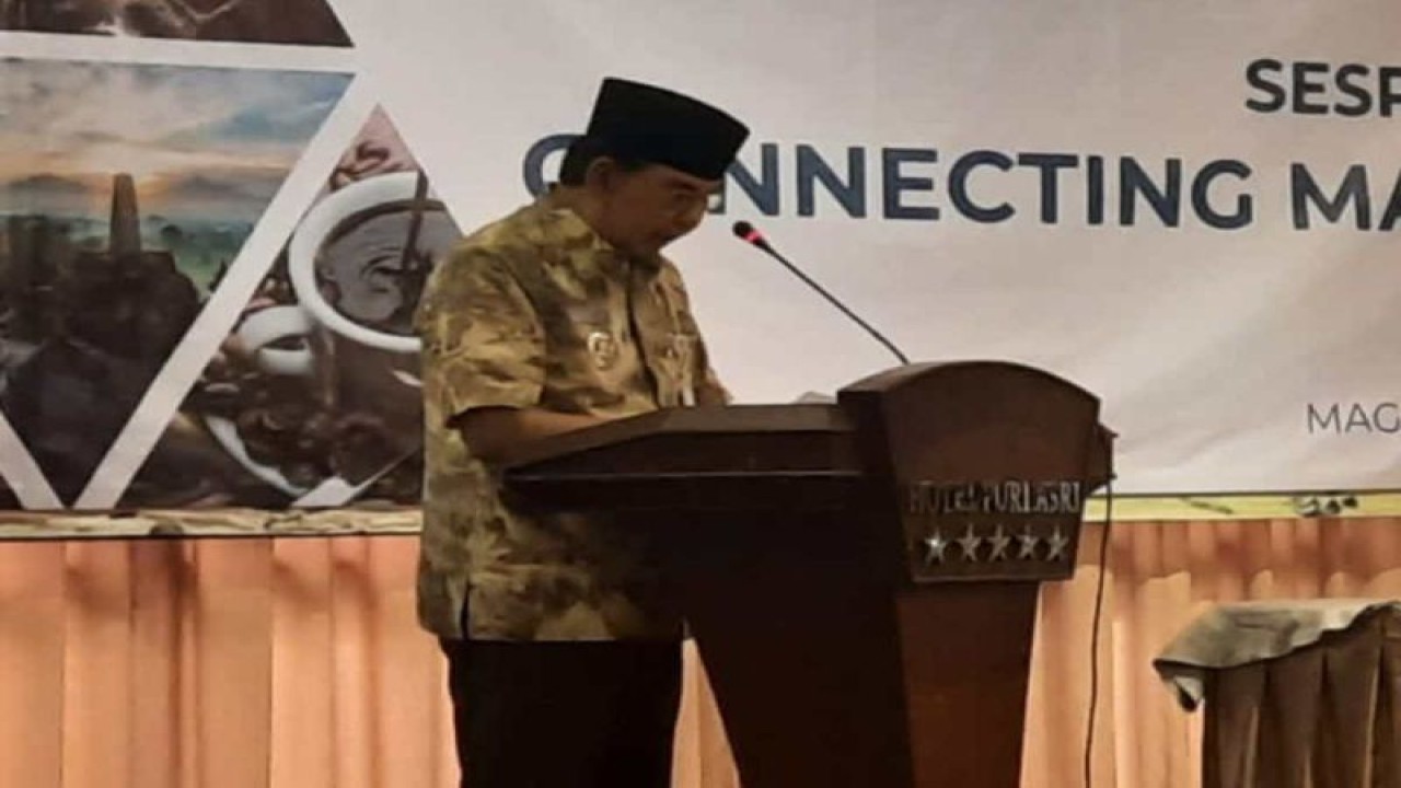 Wakil Wali Kota Magelang M. Mansyur berbicara pertemuan Sesparlu Connects: Connecting Magelang to the World di Magelang, Jawa Tengah, Rabu (1/11/2023). ANTARA/HO - Kemenlu.