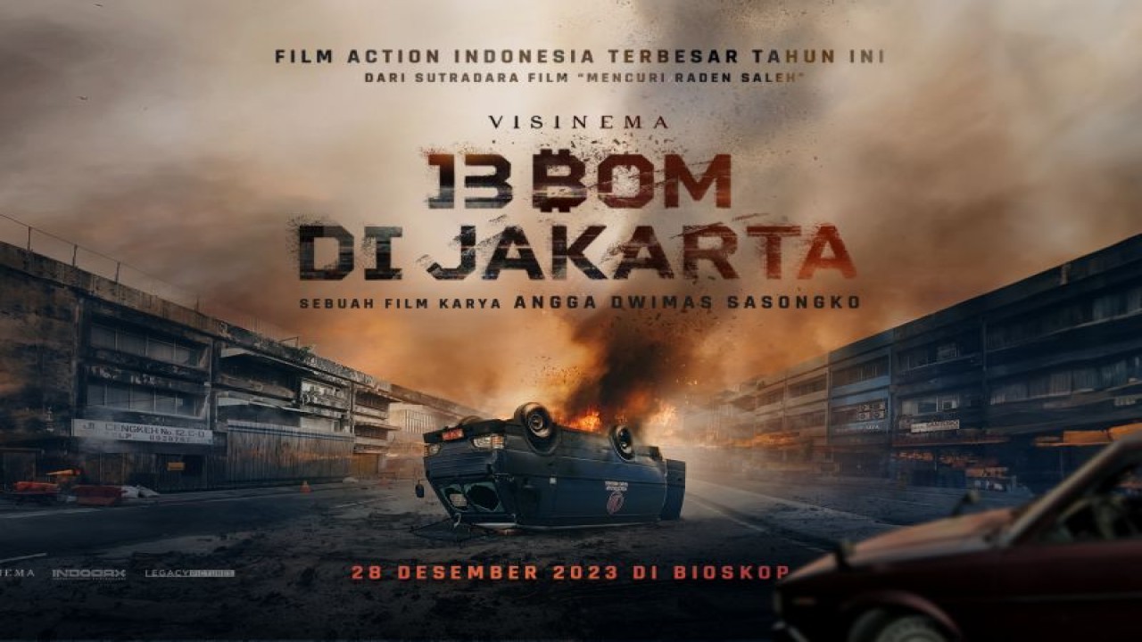 Poster resmi untuk teaser terbaru film "13 Bom di Jakarta". (ANTARA/HO-Visinema Pictures)
