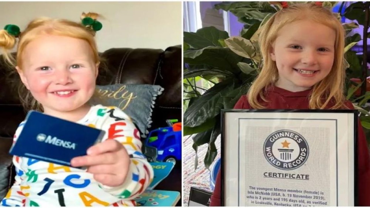 Isla McNabb menjadi anggota Mensa yang berisi orang-orang cerdas ber-IQ tinggi di dunia. (Guinness World Records)