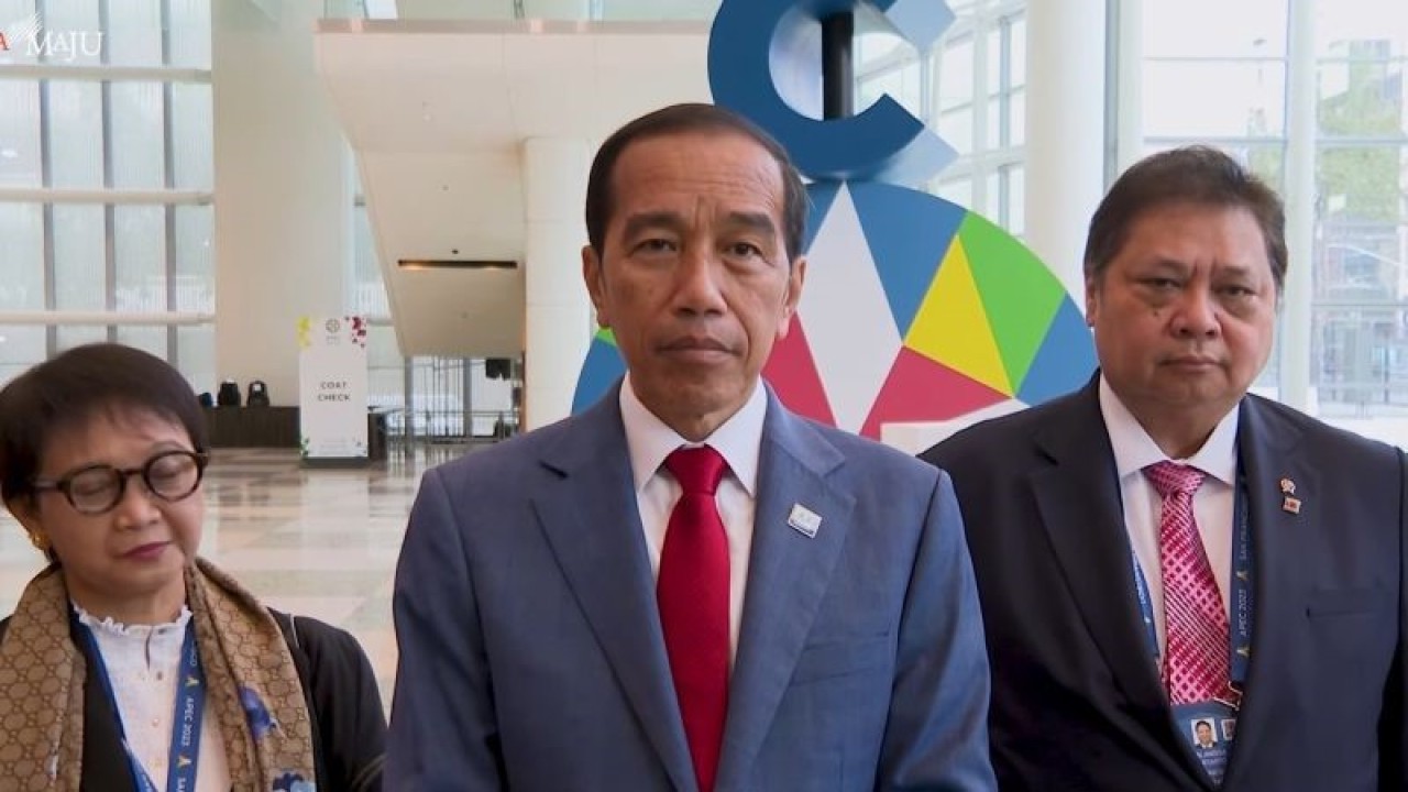 Tangkapan layar Presiden Joko Widodo memberikan keterangan pers di San Francisco, Amerika Serikat, Kamis (16/11/2023) waktu setempat. ANTARA/Rangga Pandu Asmara Jingga