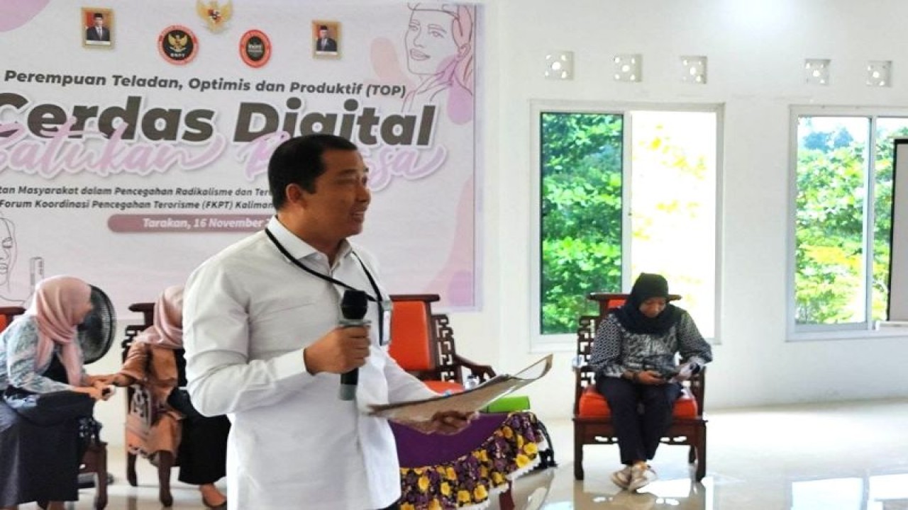 Kasubdit Kerja Sama Asia Pasifik dan Afrika Badan BNPT Harianto di Tarakan, Kamis (16/11/2023). (ANTARA/Hendra/FKPT)