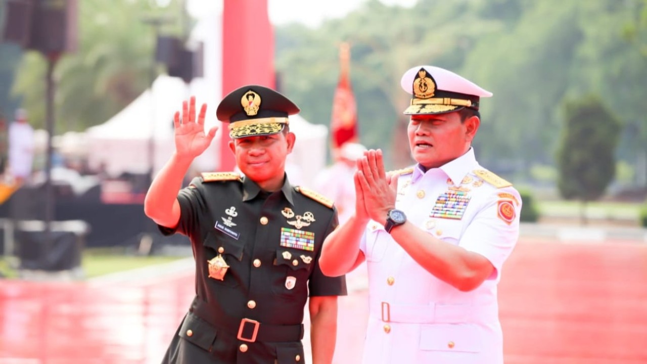 Laksamana Yudo Margono bersama Panglima TNI Jenderal Agus Subiyanto. (Tvonenews)