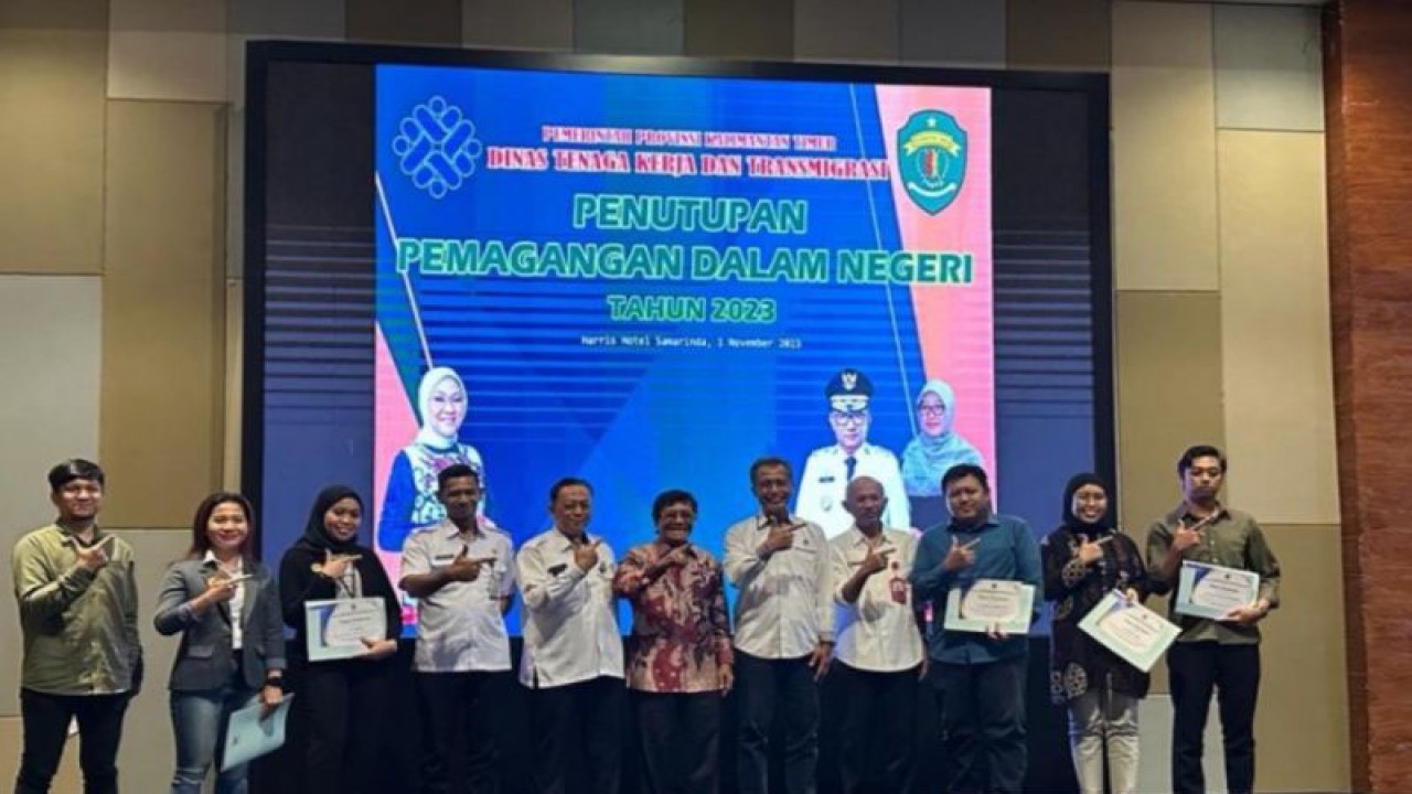 Acara penutupan program magang di dalam negeri Dinas Tenaga Kerja dan Transmigrasi Kalimantan Timur pada 1 November 2023. (HO Diskominfo Kaltim)