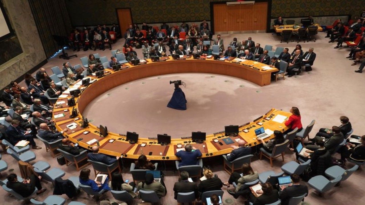 Dewan Keamanan PBB menyelenggarakan pertemuan untuk membahas konflik Israel Palestina, di New York, Amerika Serikat, pada Rabu (29/11/2023). (ANTARA/HO-Kemlu RI)