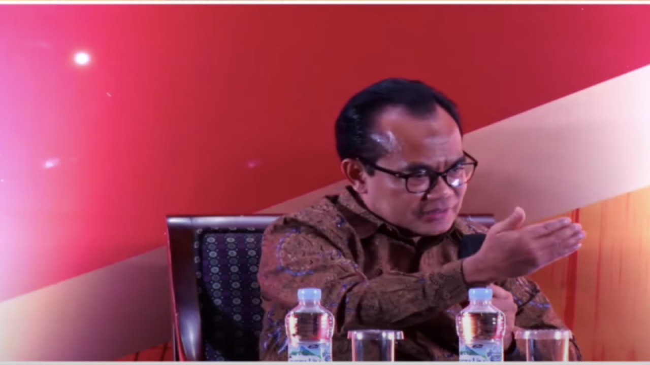 Tangkapan virtual Sekretaris Kementerian Koordinator Bidang Perekonomian Susiwijono Moegiarso dalam kegiatan Bisnis Indonesia Business Challanges 2024, Jakarta, Kamis (23/11/2023). ANTARA/M. Baqir idrus Alatas