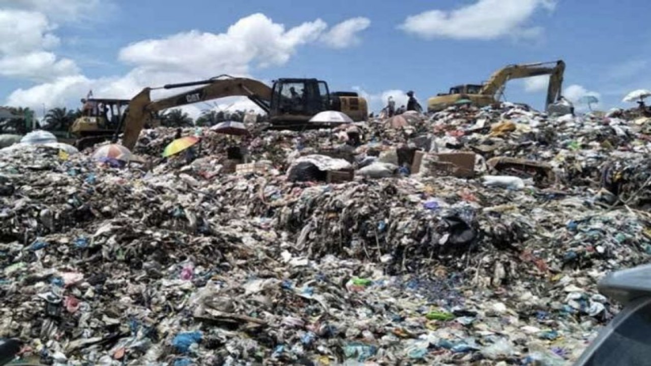 Kondisi TPA Muara Fajar Kota Pekanbaru yang menampung sampah 1.100 ton per hari dan mengalami kenaikan 100 ton dari biasanya. (ANTARA/HO-Pemko Pekanbaru)