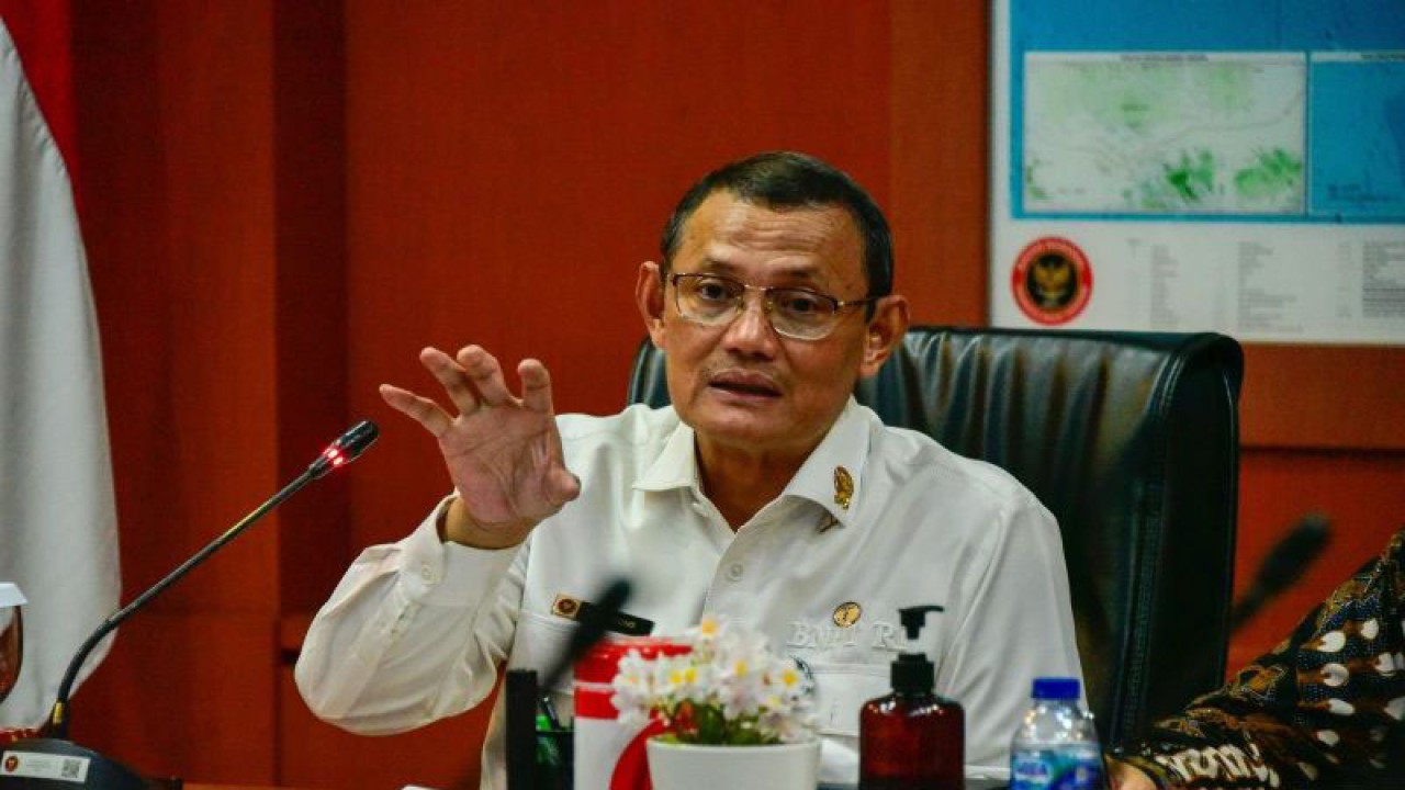 Sekretaris Utama BNPT Bangbang Surono di Kantor Pusat BNPT, Sentul, Jawa Barat, Kamis (28/12/2023). (ANTARA/HO-BNPT RI)