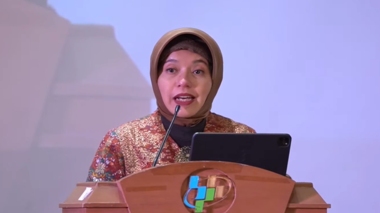 Tangkapan Layar - Pelaksana Tugas (Plt) Kepala Badan Pusat Statistik (BPS) Amalia Adininggar dalam acara Sosialisasi hasil SBH 2022 yang dipantau secara virtual di Jakarta, Selasa (12/12/2023). (ANTARA/Agatha Olivia Victoria)