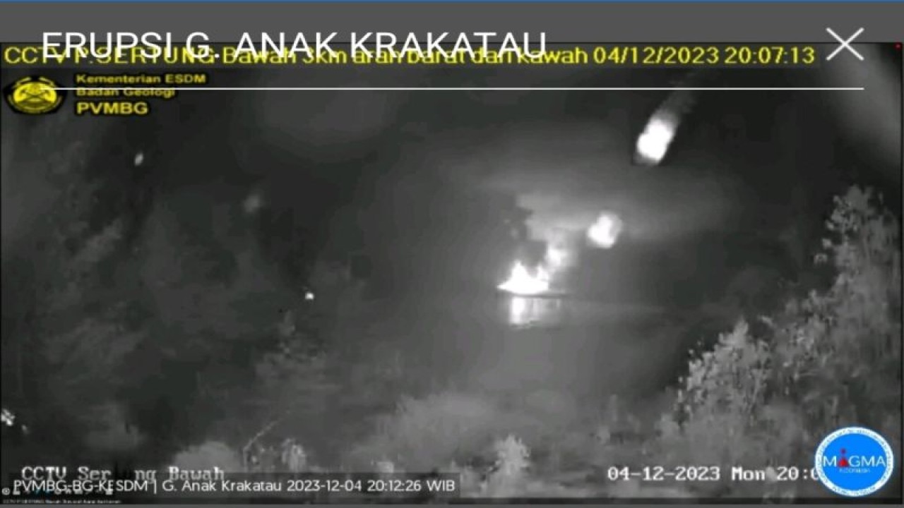 Gunung anak Krakatau dari cctv PVMBG. (ANTARA/HO-p)