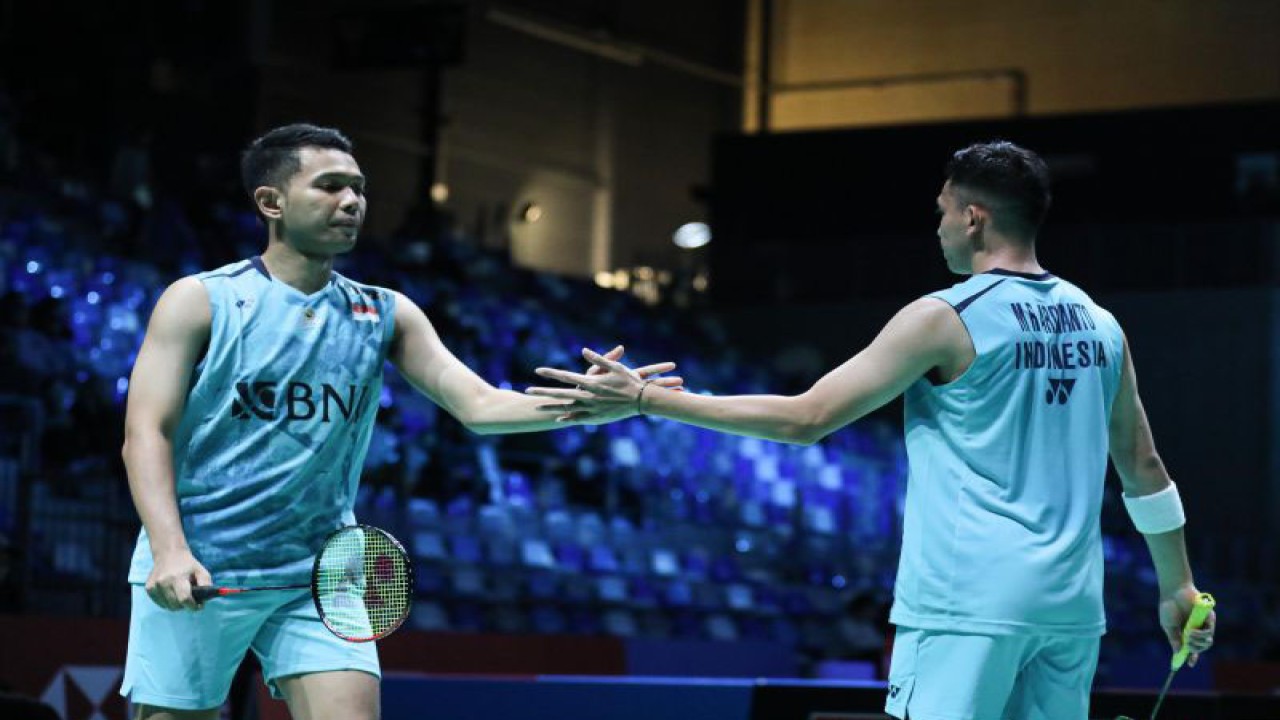 Pebulu tangkis ganda putra Indonesia Fajar Alfian/Muhammad Rian Ardianto. (ANTARA/HO-PP PBSI)