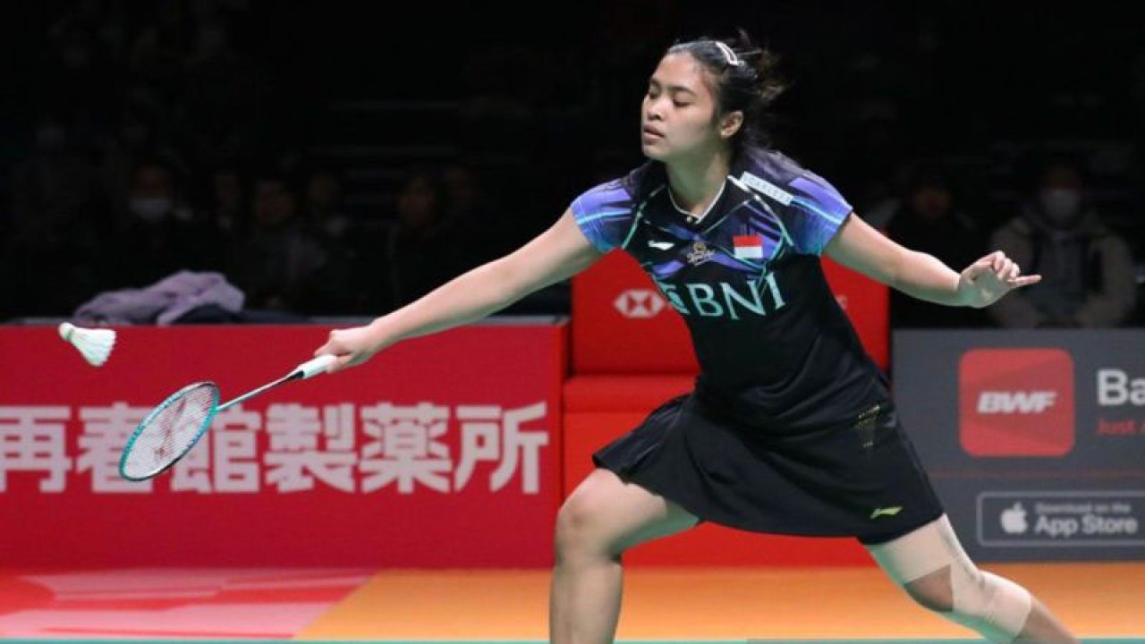 Atlet bulu tangkis tunggal putri Indonesia Gregoria Mariska Tunjung. (ANTARA/X/@INABadminton/pri.)