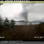 Gunung anak Krakatau dari cctv PVMBG. (ANTARA/HO-PVMBG)-1701673124