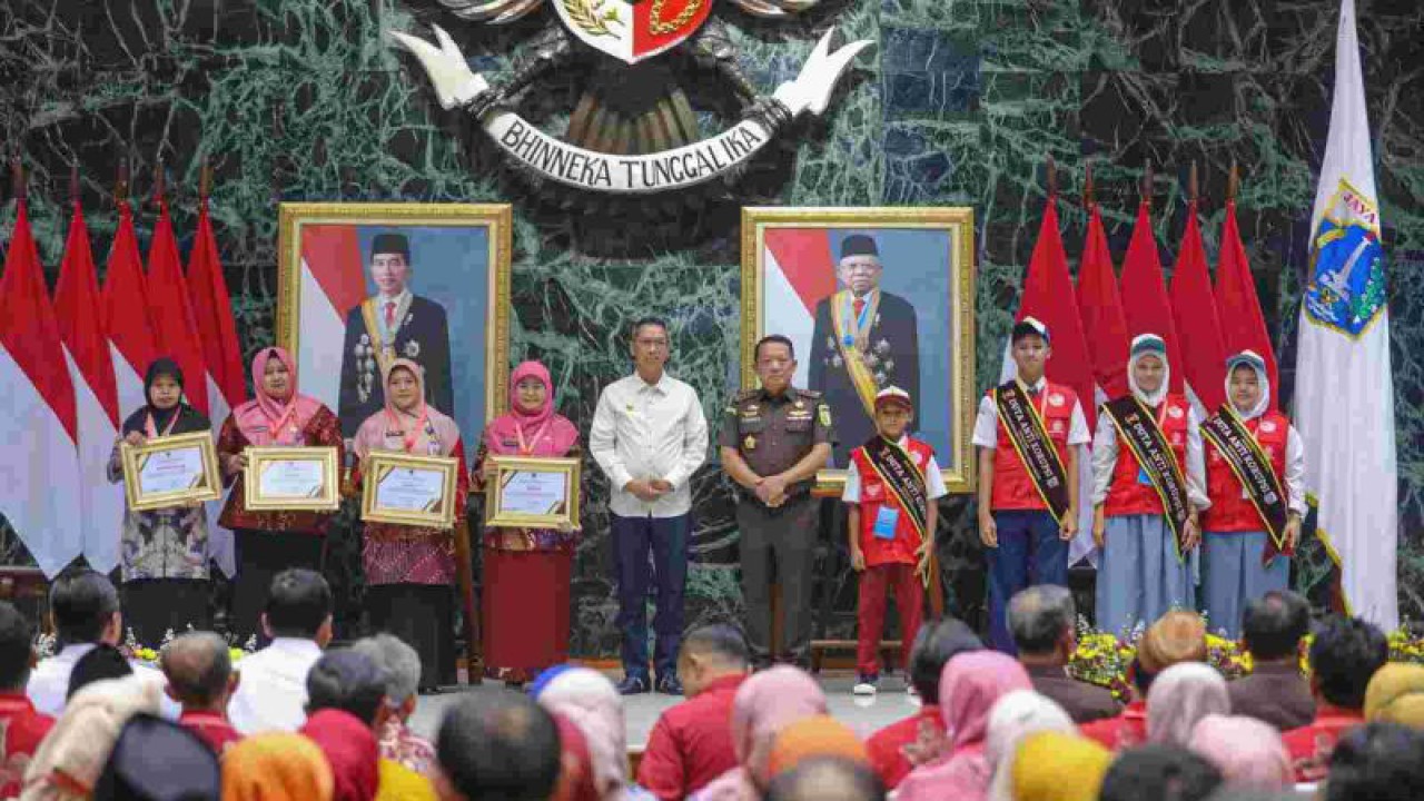 Penjabat (Pj) Gubernur DKI Jakarta Heru Budi Hartono dalam acara memperingati Hari Antikorupsi Sedunia (Hakordia) Tahun 2023 di Balai Kota DKI, Jakarta Pusat, Rabu (13/12/2023). ANTARA/Ho/Pemerintah Provinsi DKI Jakarta