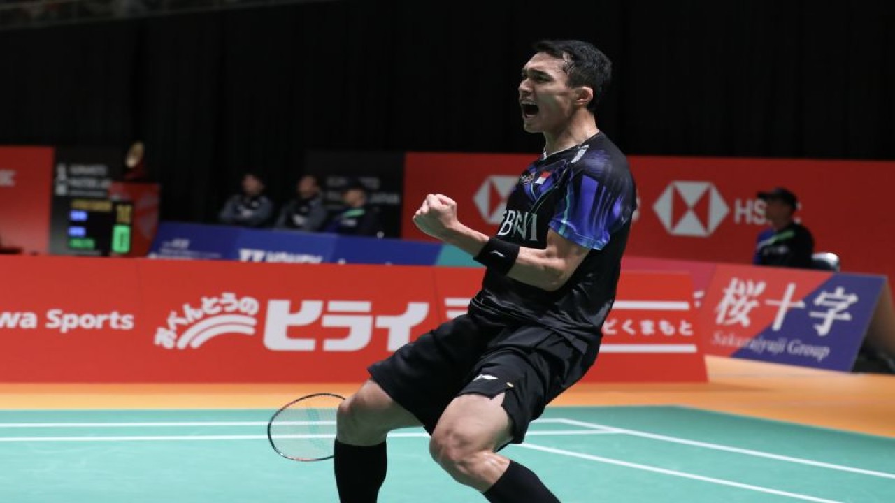 Pebulu tangkis tunggal putra Indonesia Jonatan Christie . (ANTARA/HO-PP PBSI)