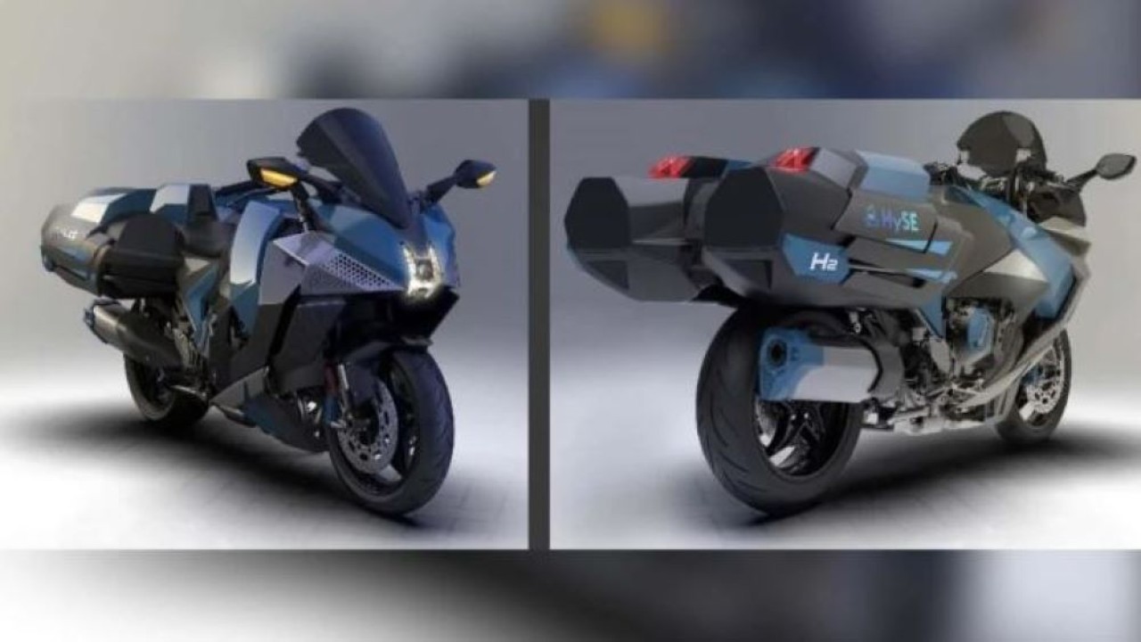 Kawasaki menghadirkan sepeda motor hidrogen berbasis Ninja H2 SX. (Gizmochina)