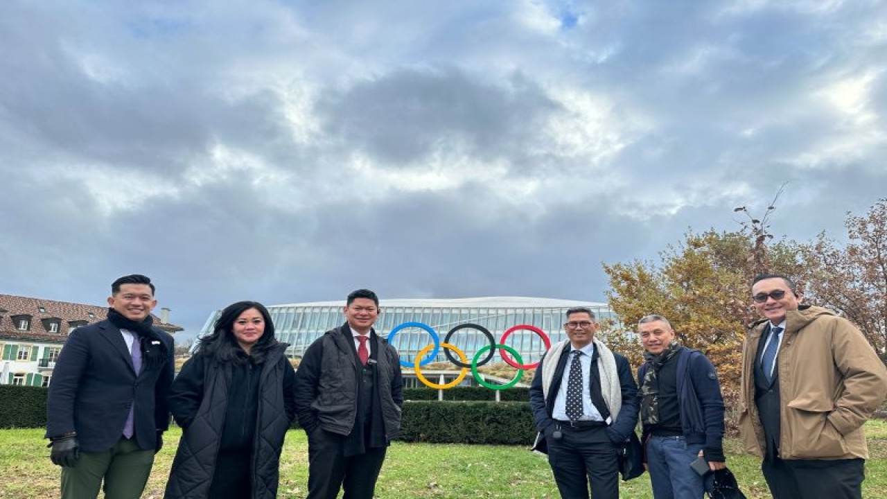 Komite Olimpiade Indonesia (KOI/NOC Indonesia) melakukan diplomasi internasional ke Lausanne, Swiss pada 6-7 Desember 2023. (ANTARA/HO/NOC Indonesia)