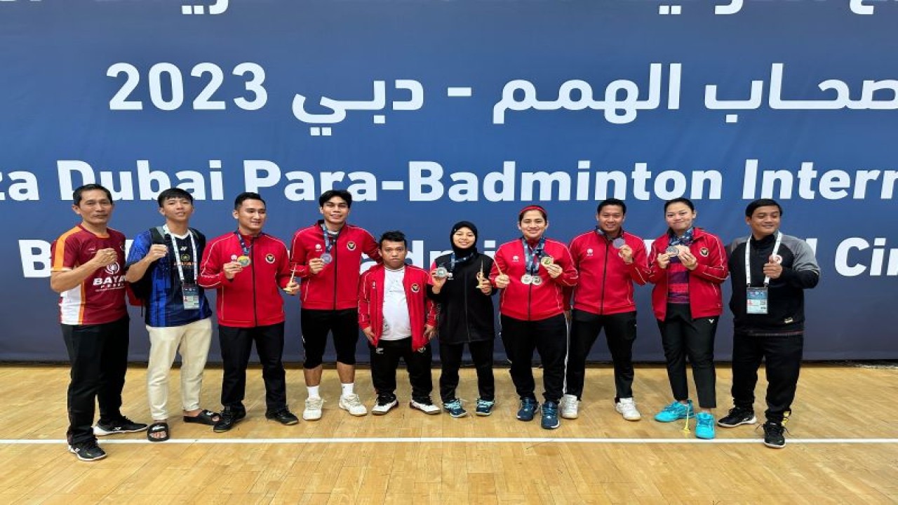 Tim para bulu tangkis Indonesia yang mengikuti Fazza Dubai Para Badminton International 2023 pada 11-17 Desember di Dubai, Uni Emirat Arab. (ANTARA/HO/NPC Indonesia)